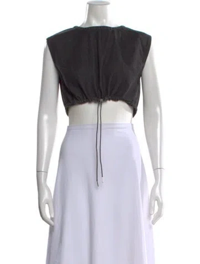 Pre-owned Still Here Crew Neck Sleeveless Crop Top In White