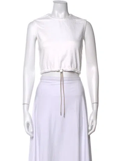 Pre-owned Still Here Crew Neck Sleeveless Crop Top In White