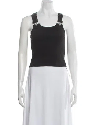 Pre-owned Still Here Crew Neck Sleeveless Crop Top In White