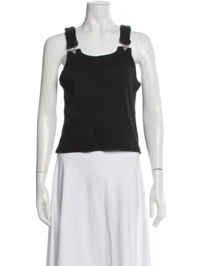 Pre-owned Still Here Crew Neck Sleeveless Top In Black