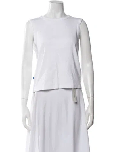 Pre-owned Still Here Crew Neck Sleeveless Top In White