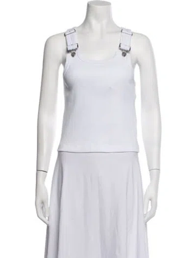 Pre-owned Still Here Crew Neck Sleeveless Top In White