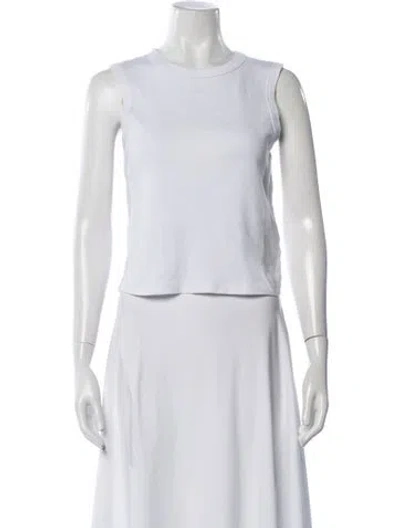 Pre-owned Still Here Crew Neck Sleeveless Top In White