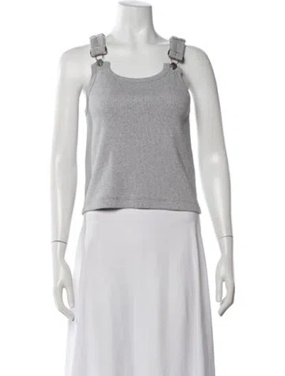Pre-owned Still Here Crew Neck Sleeveless Top In White