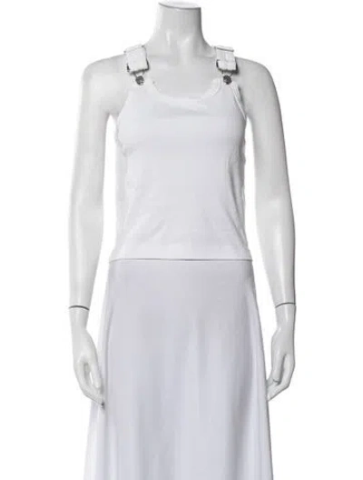 Pre-owned Still Here Crew Neck Sleeveless Top In White