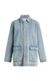Still Here Denim Barn Jacket In Blue