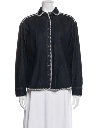 Pre-owned Still Here Denim Jacket W/ Tags In Blue