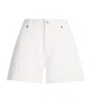 Still Here Denim Shorts In White