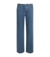 Still Here Drawstring Sport Wide-leg Jeans In Blue