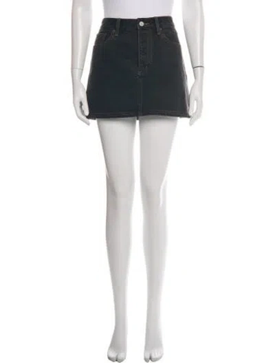 Pre-owned Still Here Embroidered Accent Mini Skirt In Gray