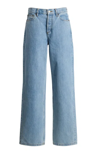 Still Here Everyday Rigid Mid-rise Relaxed-leg Jeans In Blue