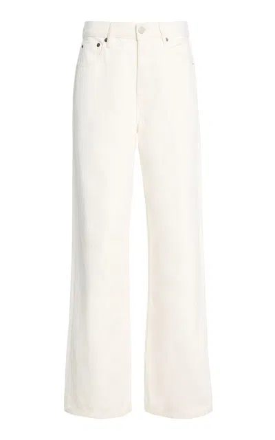 Still Here Everyday Rigid Mid-rise Relaxed-leg Jeans In White