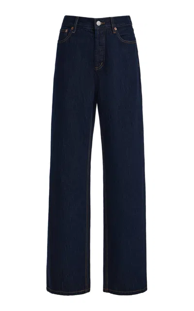 Still Here Everyday Rigid Mid-rise Straight-leg Jeans In Dark Wash