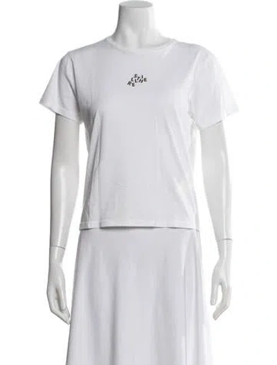 Pre-owned Still Here Graphic Print Crew Neck T-shirt W/ Tags In White