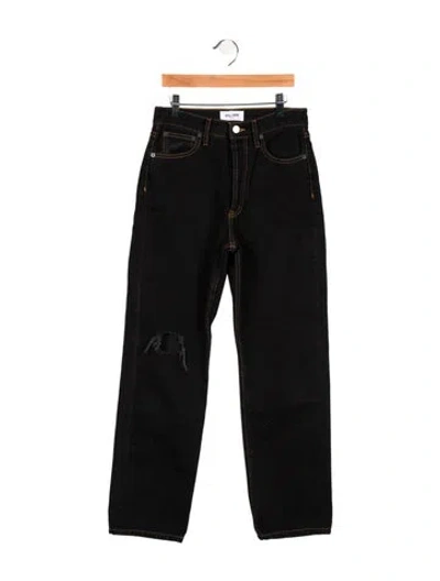 Pre-owned Still Here High-rise Straight Leg Jeans In Black