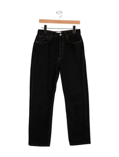Pre-owned Still Here High-rise Straight Leg Jeans In Black