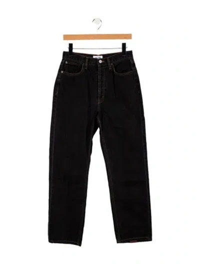 Pre-owned Still Here High-rise Straight Leg Jeans In Black