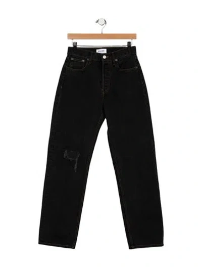 Pre-owned Still Here High-rise Straight Leg Jeans In Black