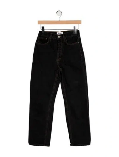 Pre-owned Still Here High-rise Straight Leg Jeans In Black
