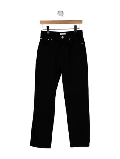 Pre-owned Still Here High-rise Straight Leg Jeans In Black