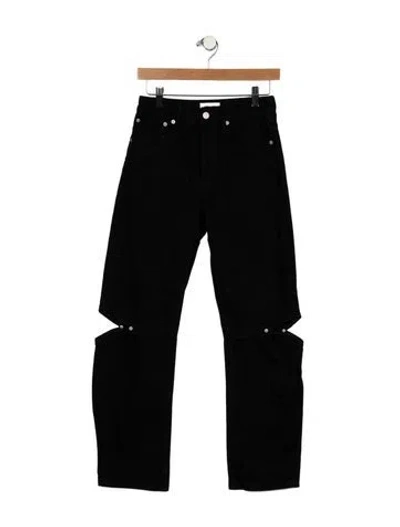 Pre-owned Still Here High-rise Straight Leg Jeans In Black
