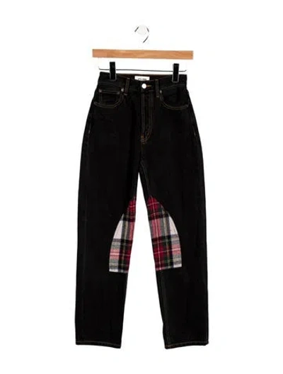 Pre-owned Still Here High-rise Straight Leg Jeans In Black