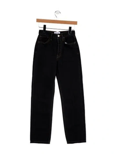Pre-owned Still Here High-rise Straight Leg Jeans In Black
