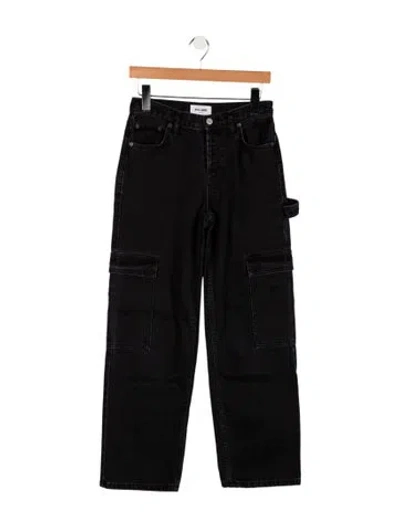 Pre-owned Still Here High-rise Straight Leg Jeans In Black