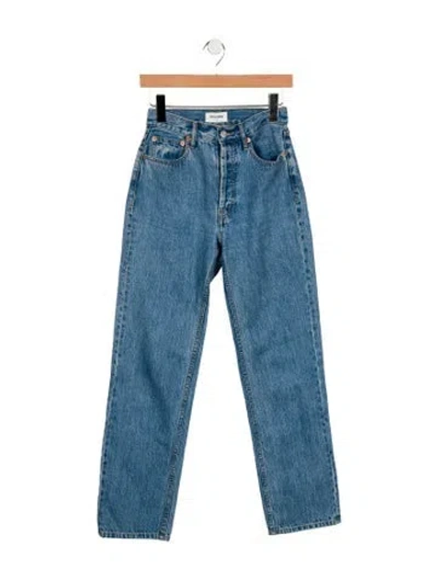 Pre-owned Still Here High-rise Straight Leg Jeans In Black