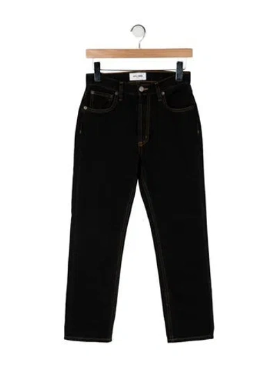 Pre-owned Still Here High-rise Straight Leg Jeans In Black