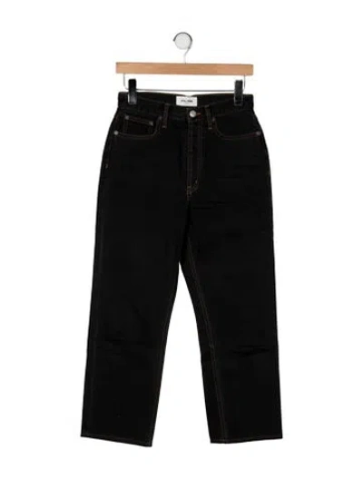 Pre-owned Still Here High-rise Straight Leg Jeans In Black
