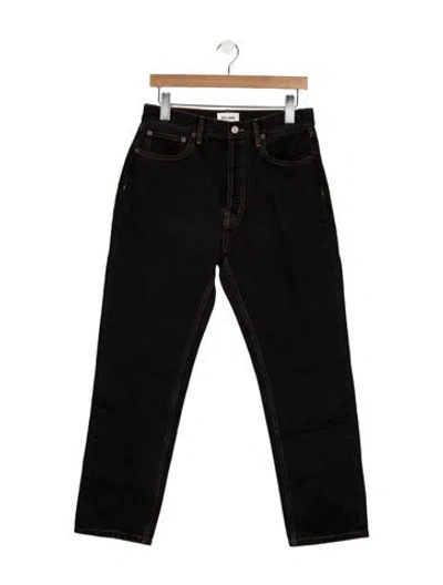Pre-owned Still Here High-rise Straight Leg Jeans In Black