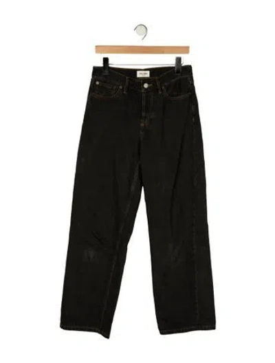 Pre-owned Still Here High-rise Straight Leg Jeans In Black