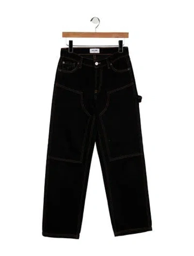 Pre-owned Still Here High-rise Straight Leg Jeans In Black