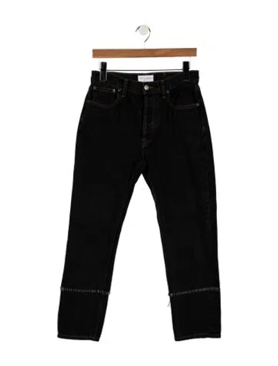 Pre-owned Still Here High-rise Straight Leg Jeans In Black