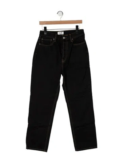 Pre-owned Still Here High-rise Straight Leg Jeans In Black