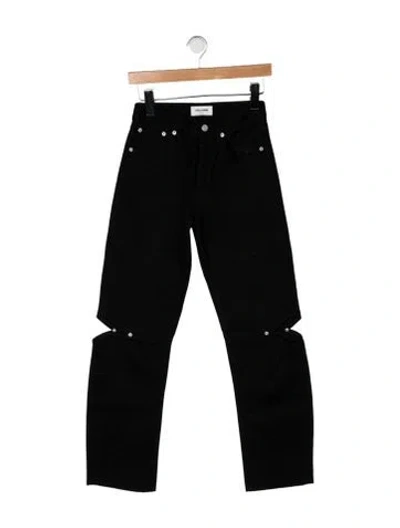 Pre-owned Still Here High-rise Straight Leg Jeans In Black
