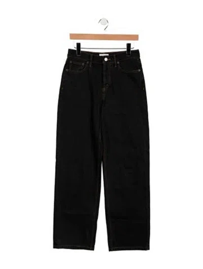 Pre-owned Still Here High-rise Straight Leg Jeans In Black