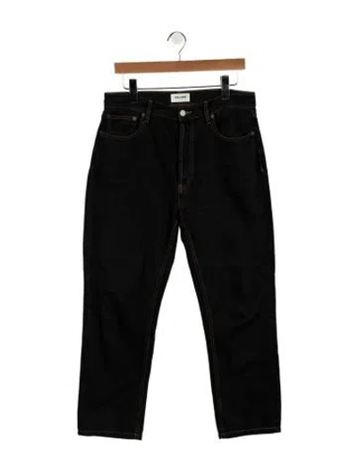 Pre-owned Still Here High-rise Straight Leg Jeans In Black