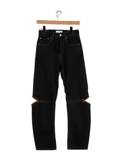 Pre-owned Still Here High-rise Straight Leg Jeans In Black