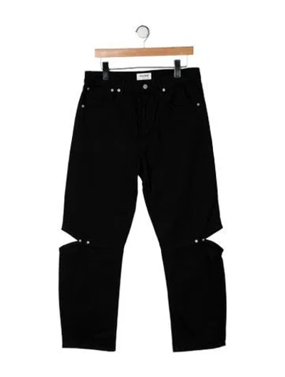 Pre-owned Still Here High-rise Straight Leg Jeans In Black