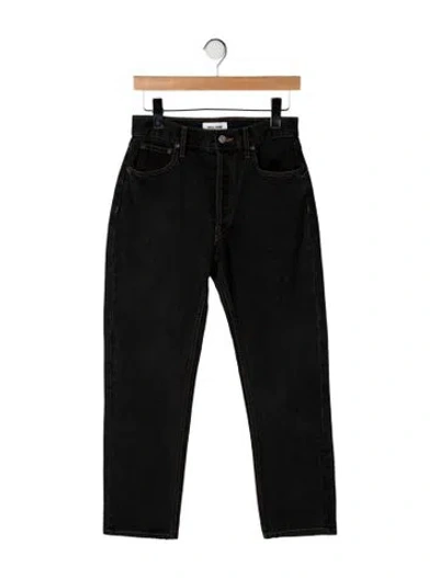 Pre-owned Still Here High-rise Straight Leg Jeans In Black