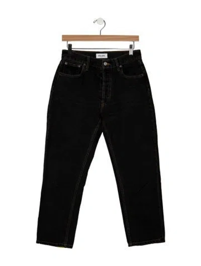 Pre-owned Still Here High-rise Straight Leg Jeans In Black