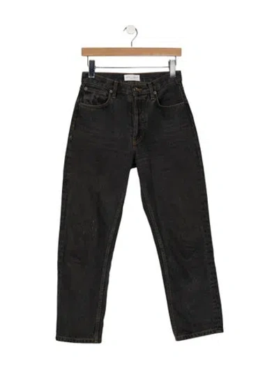 Pre-owned Still Here High-rise Straight Leg Jeans In Black