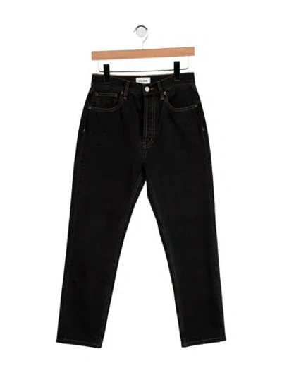 Pre-owned Still Here High-rise Straight Leg Jeans In Black
