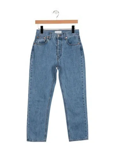 Pre-owned Still Here High-rise Straight Leg Jeans In Black