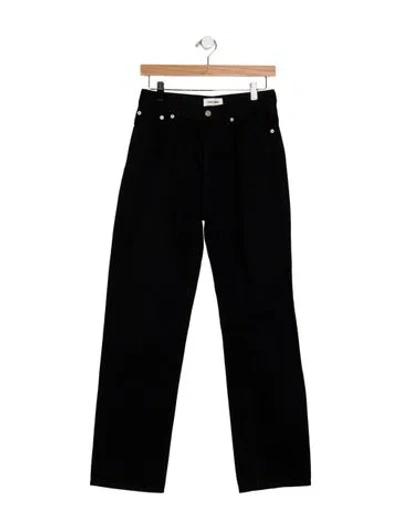 Pre-owned Still Here High-rise Straight Leg Jeans In Black