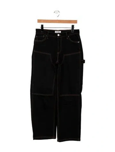 Pre-owned Still Here High-rise Straight Leg Jeans In Black