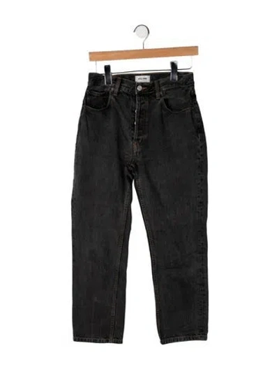 Pre-owned Still Here High-rise Straight Leg Jeans In Black