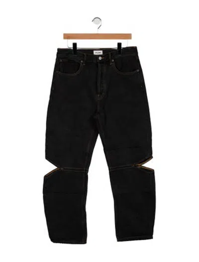 Pre-owned Still Here High-rise Straight Leg Jeans In Black